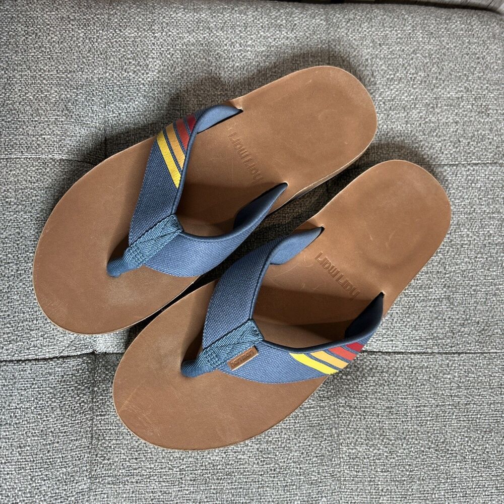 Hari Mari Flip Flops Men Size 11 Beach Resort Vacation Preppy Sunset